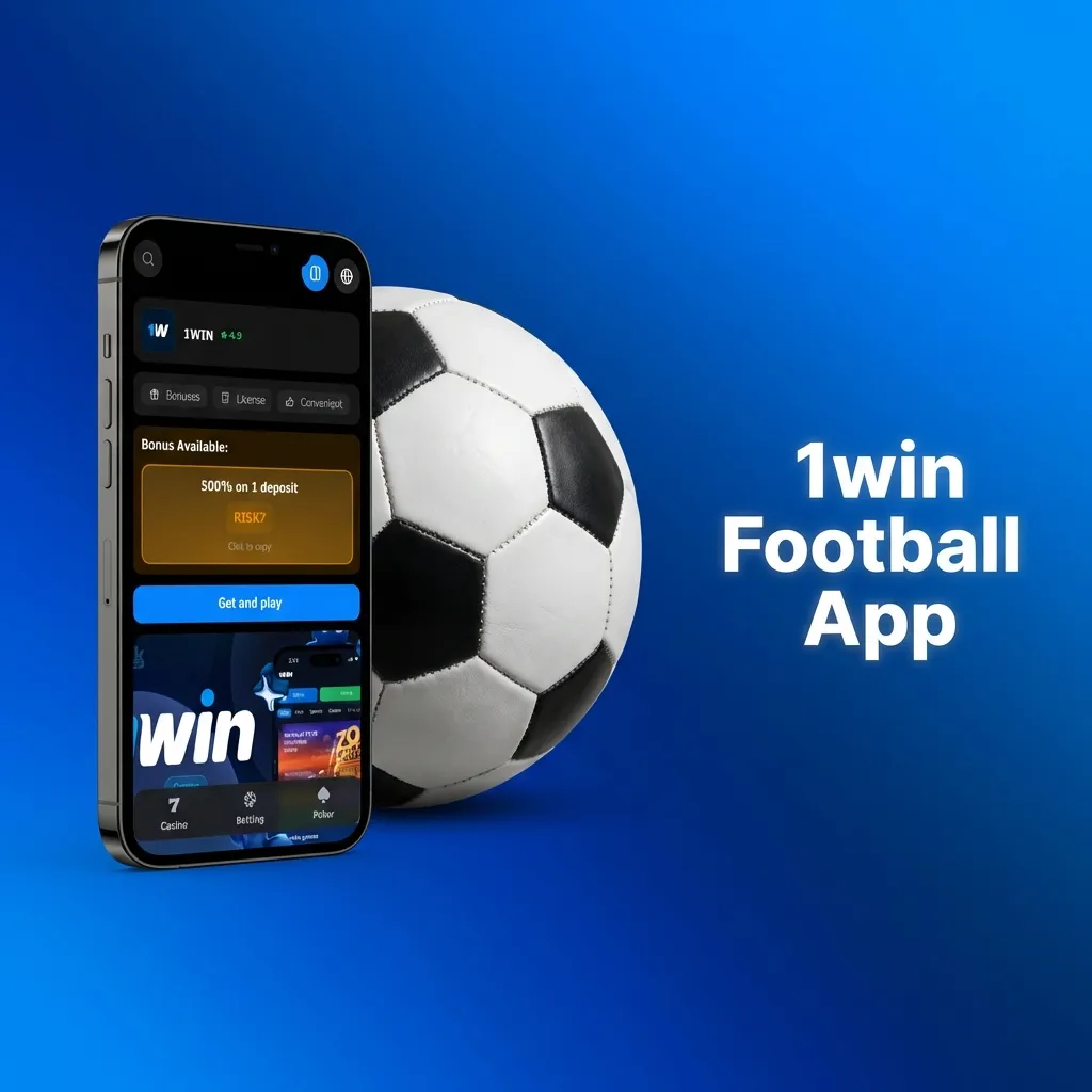 1win mobile app interface showing football betting markets on a smartphone screen with live odds and match listings.