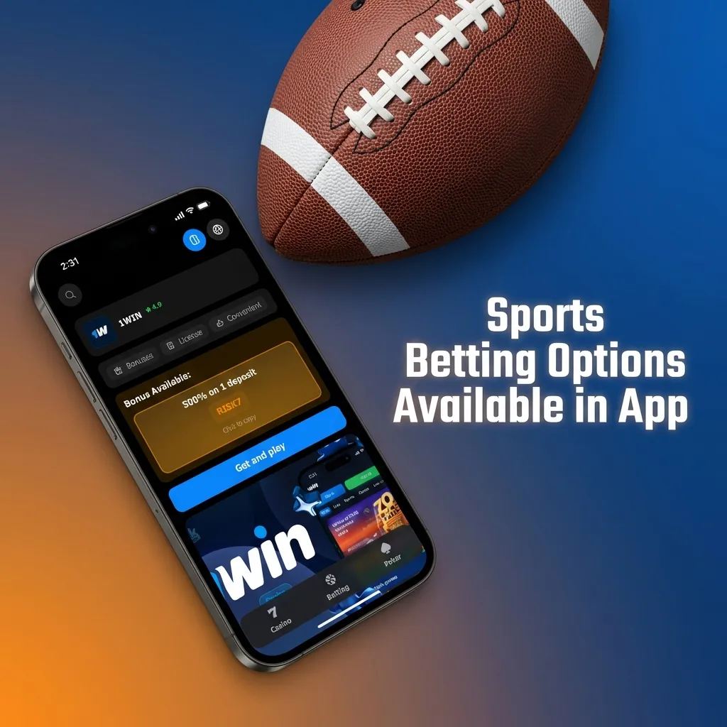 1win app sports betting interface showing cricket, football, kabaddi, tennis, and esports options for Indian users