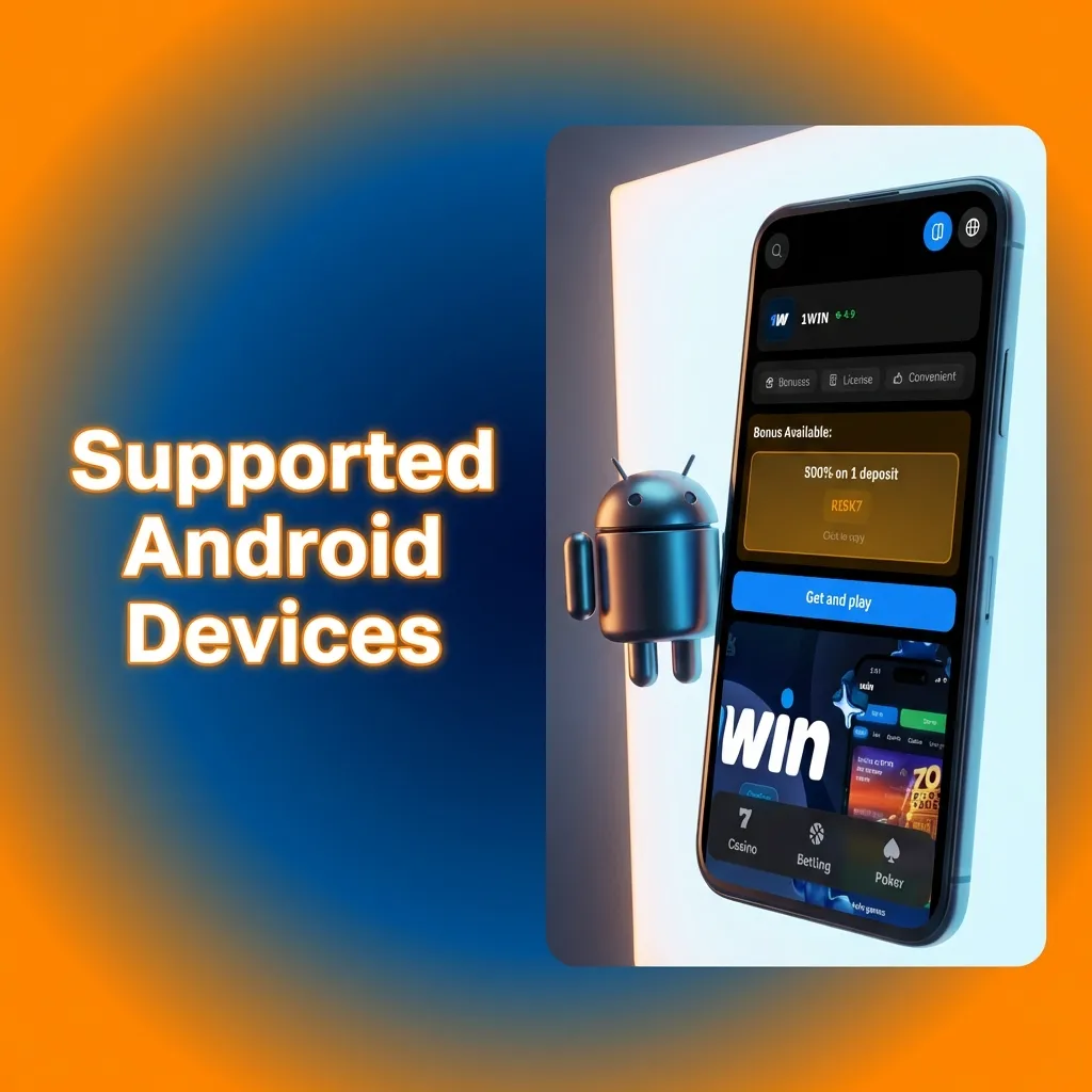 List of Android smartphone models compatible with 1win PWA including Samsung, OnePlus, Xiaomi, and Google Pixel devices