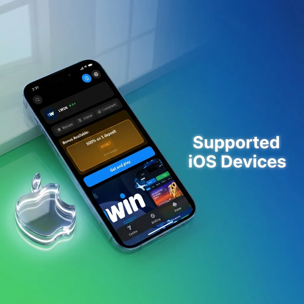 List of compatible iPhone, iPad, and iPod models for 1win PWA installation including recent and older generations