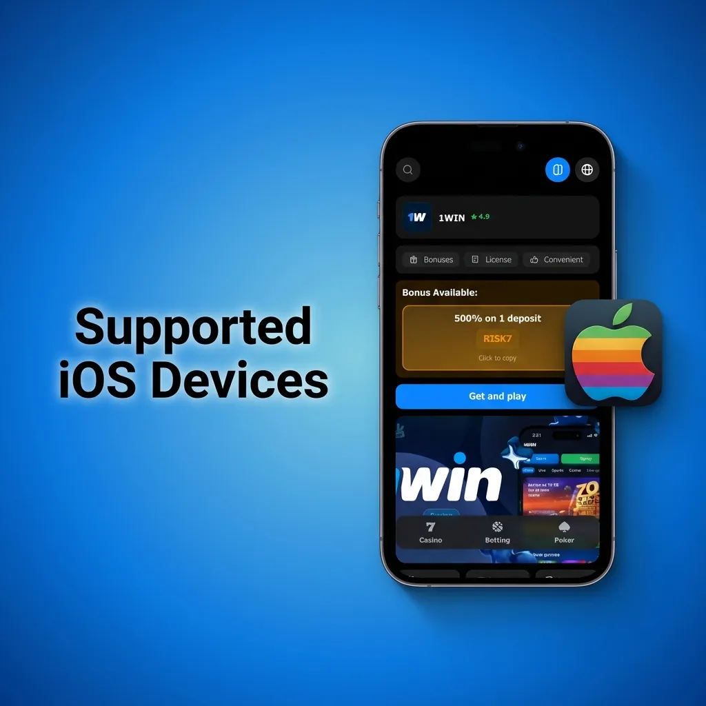 List of compatible iOS devices including iPhone models 8-14, iPad Pro, iPad Air, iPad mini, and iPod touch 7th generation