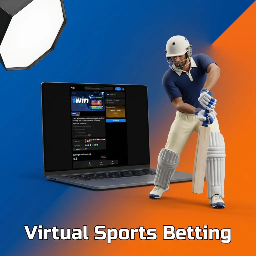 Virtual sports betting interface showing simulated cricket, football, horse racing, and tennis matches with quick results