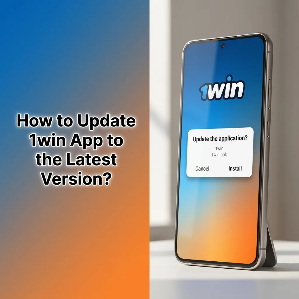 1win app update process showing Android notification prompt and iOS automatic refresh feature for latest version