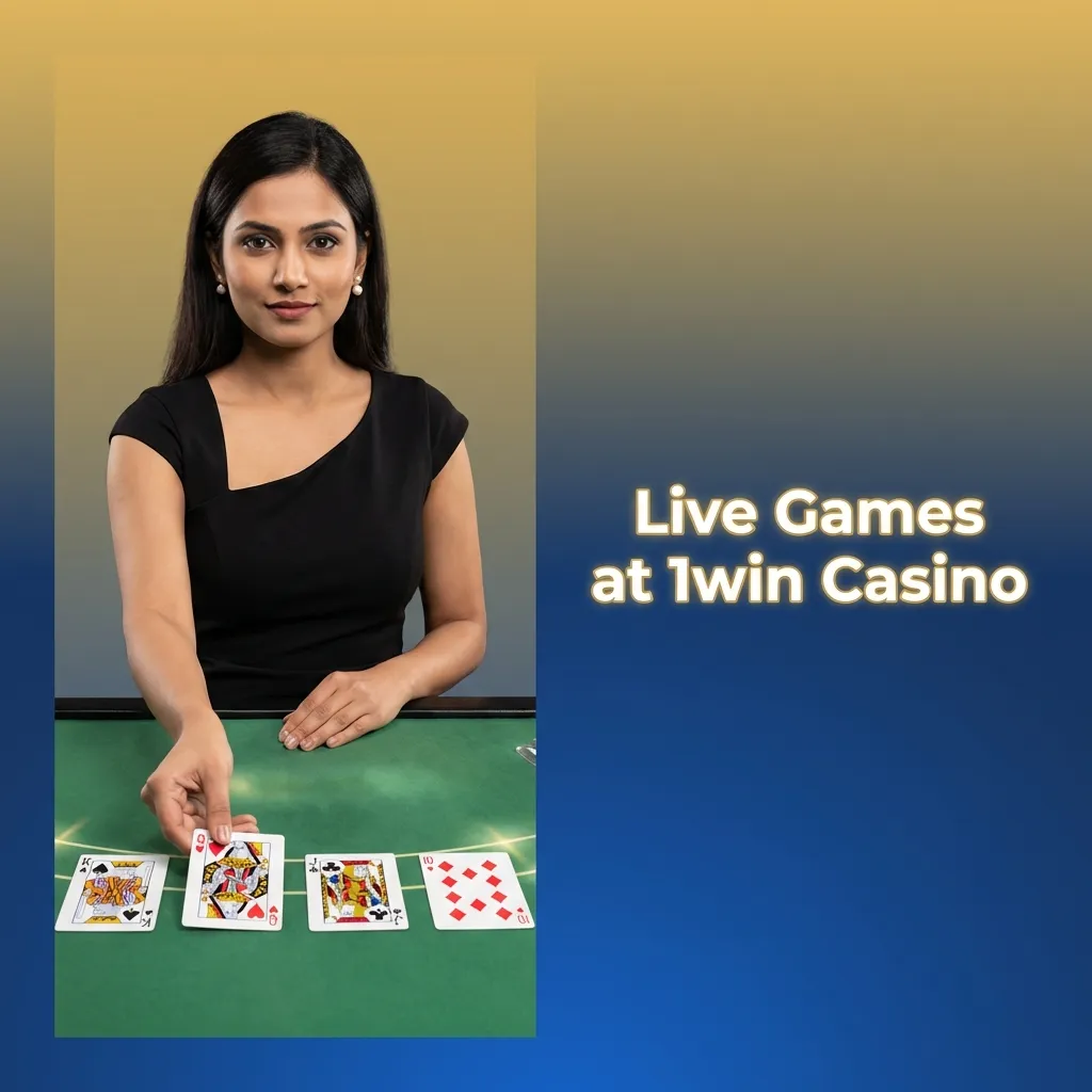 Live dealer tables at 1win Casino featuring roulette, blackjack, baccarat, poker, and Indian card games with professional croupiers