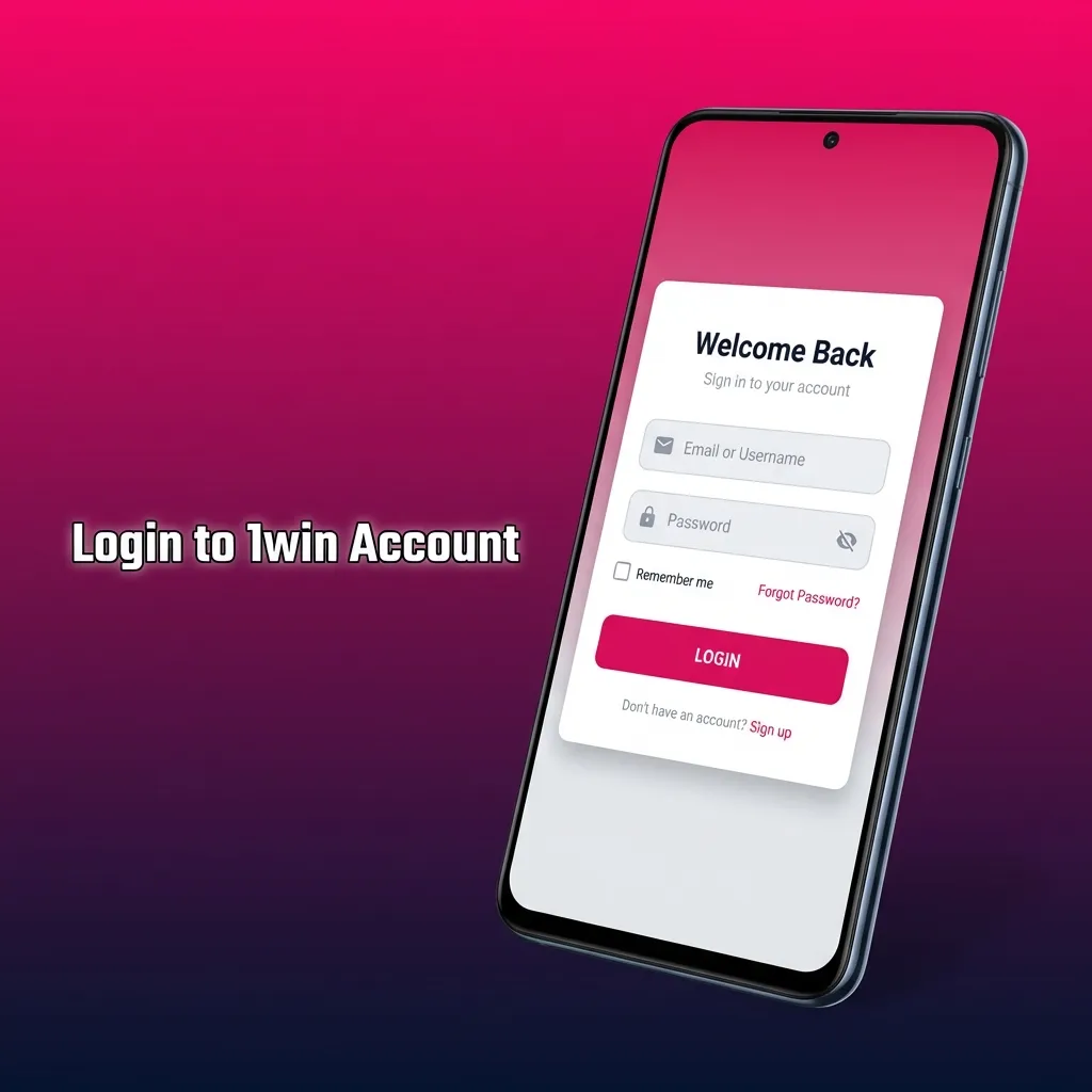 1win login page showing sign-in form with email and password fields for account access