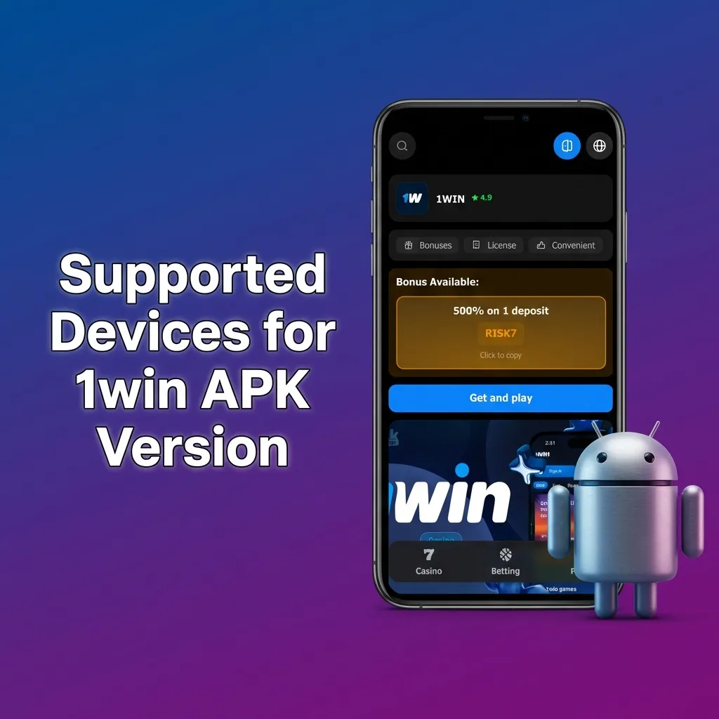 Table showing 1win APK compatibility with major Android smartphone brands including Samsung, Sony, Huawei, OnePlus, and Xiaomi.