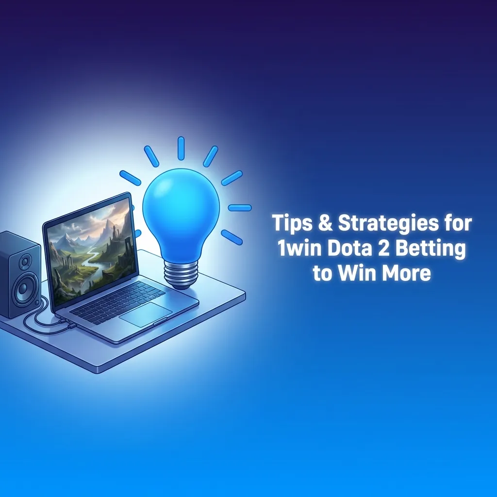 Dota 2 betting strategy guide showing tips for bankroll management, team research, and match analysis on 1win platform