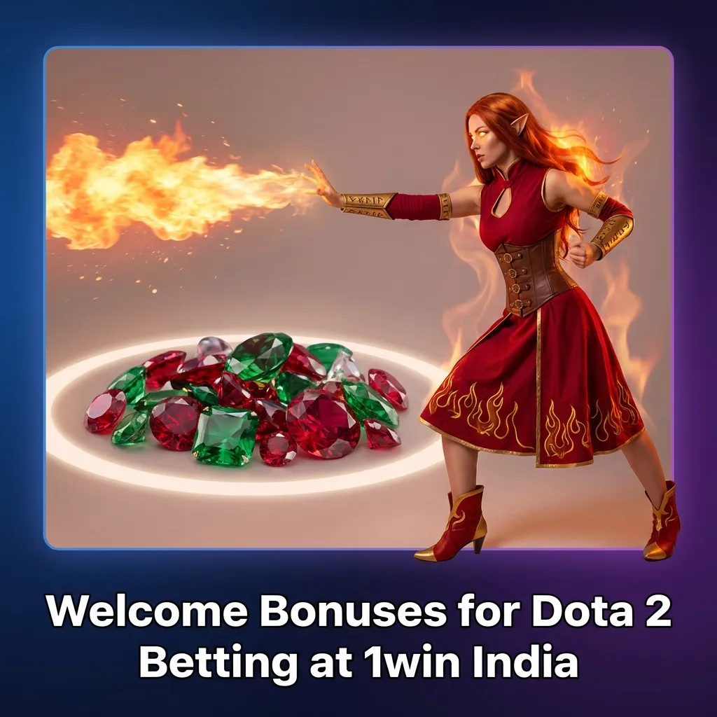 1win India welcome bonus structure showing progressive deposit rewards for Dota 2 betting with registration steps